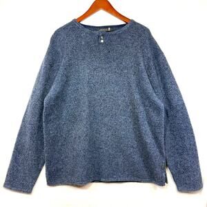 NWT‎ Fisherman Ireland XL Blarney Mills Henley Wool Sweater Blue Outdoor Winter